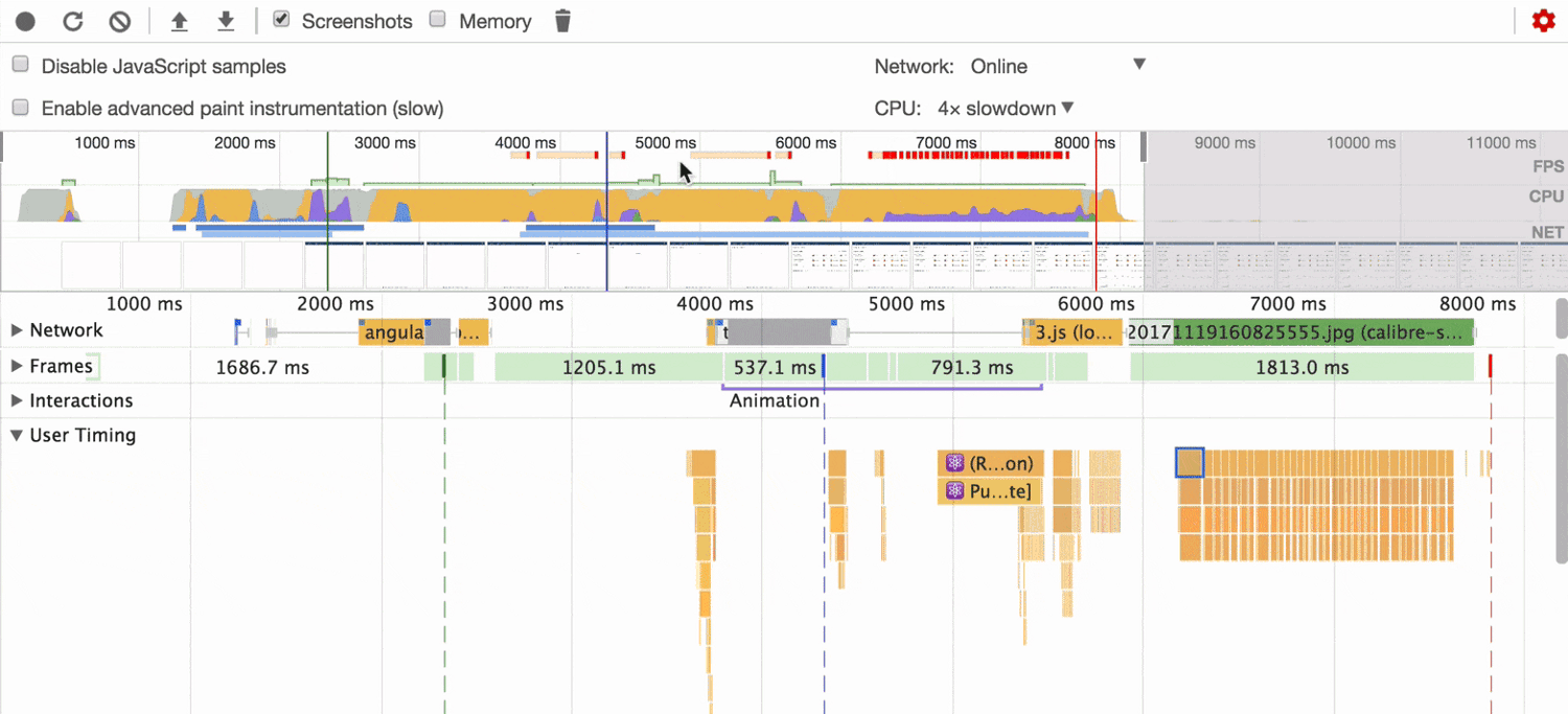 Discovering slower components React devtools