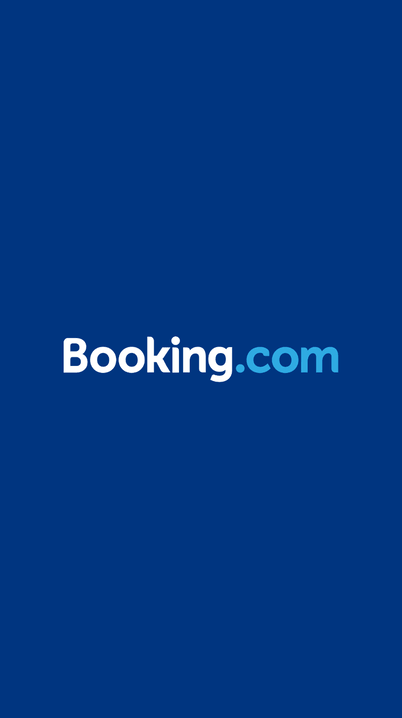 Booking.com’s Splash Screen spells itself with their customized typeface, Booking Sans