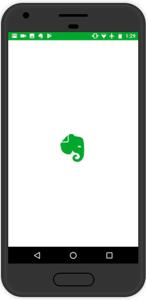 Evernote applies its iconic Elephant symbol to its Splash Screen