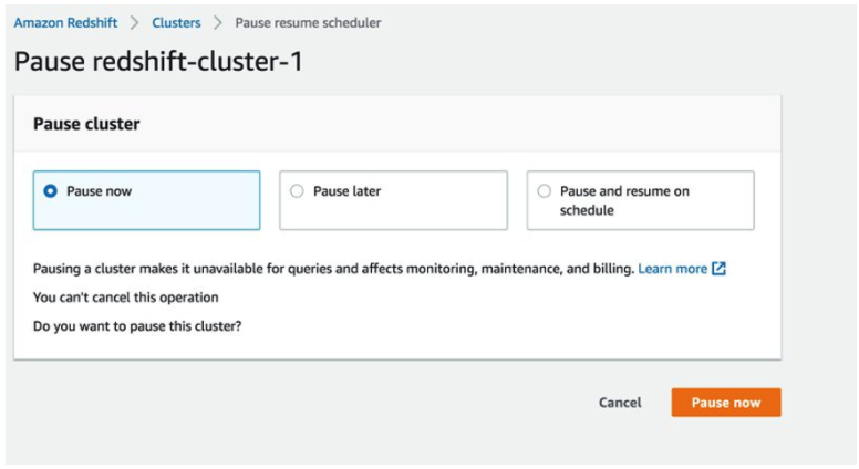 Pause Underutilized Redshift Clusters- cloud cost optimization