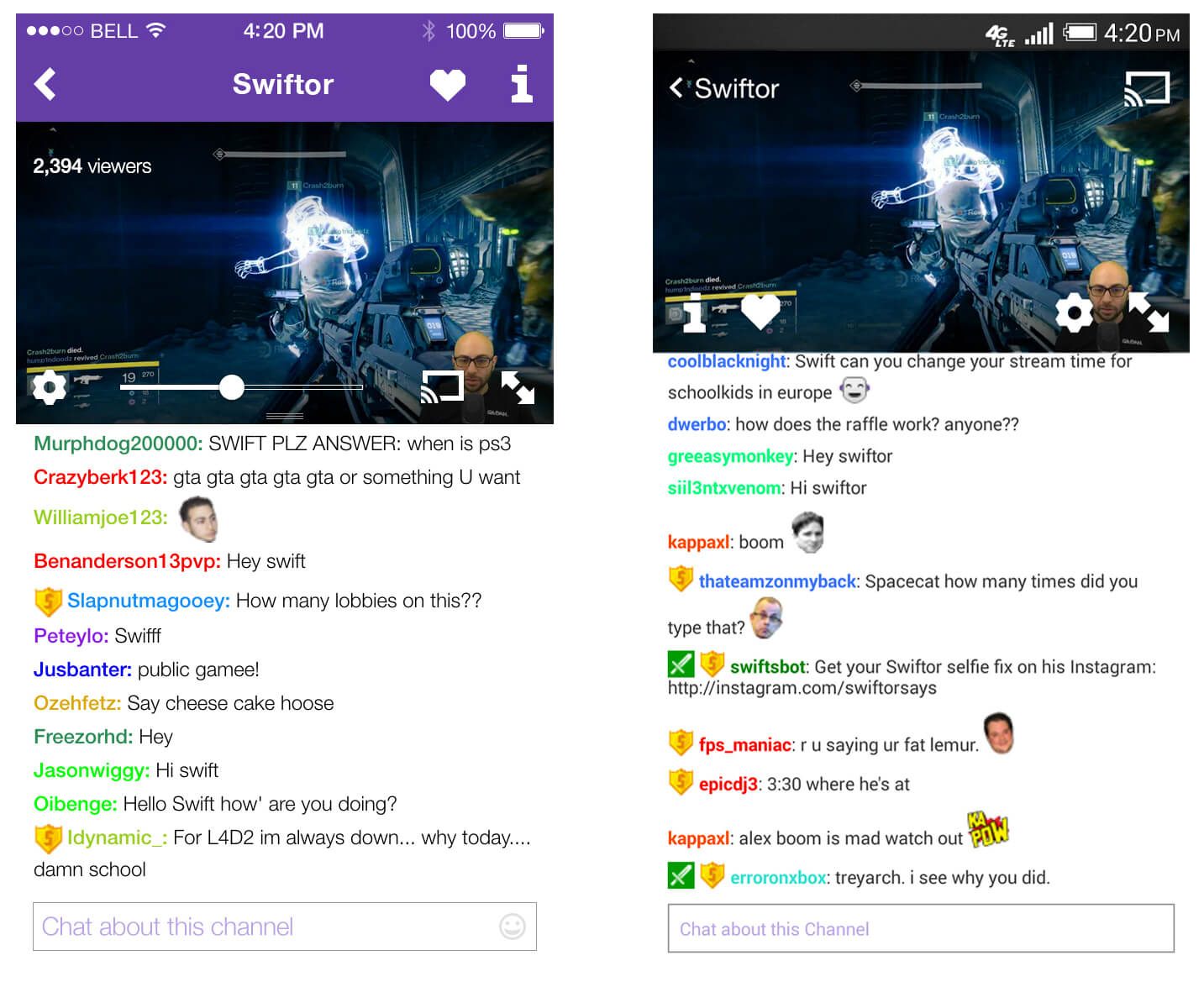 react native performance with live video and chat Twitch