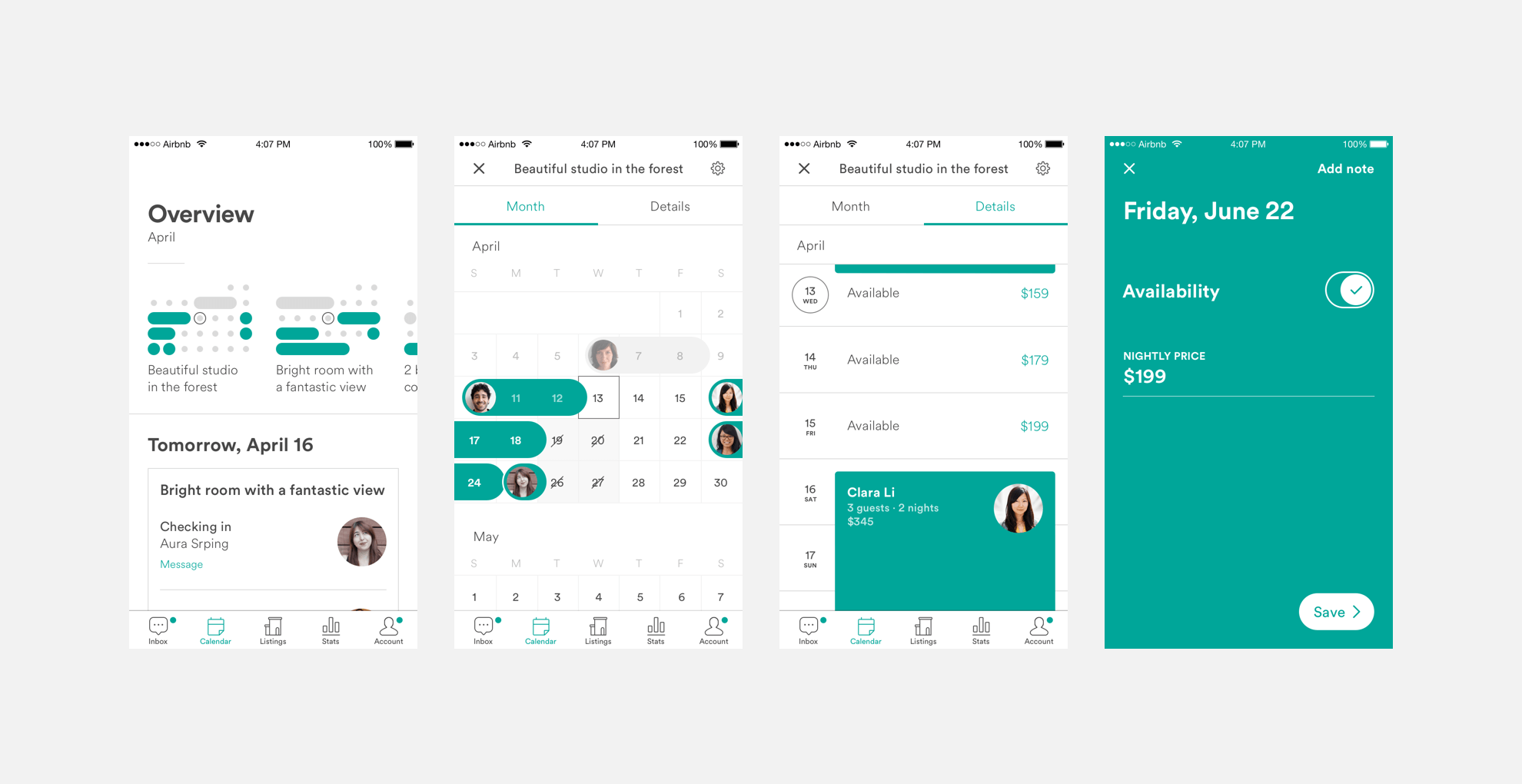 Airbnb Contextual Calendar feature