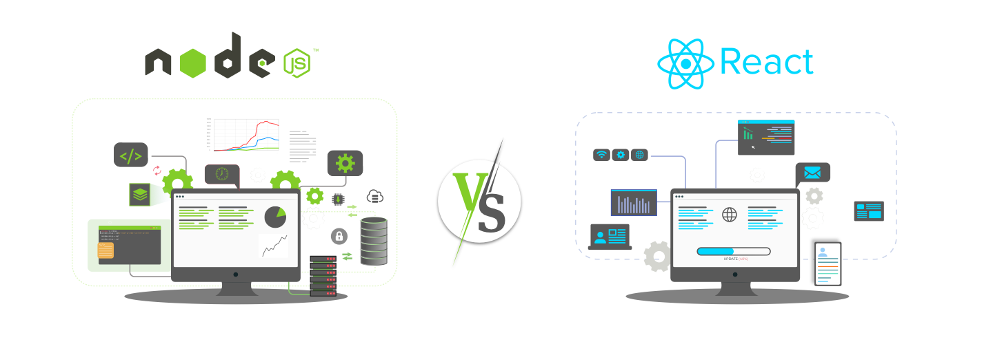 compare nodejs and reactjs