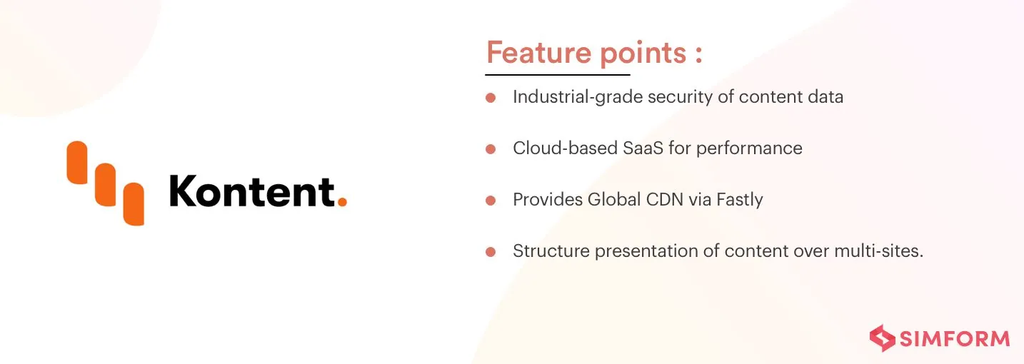 Features of Kontent as a headless CMS