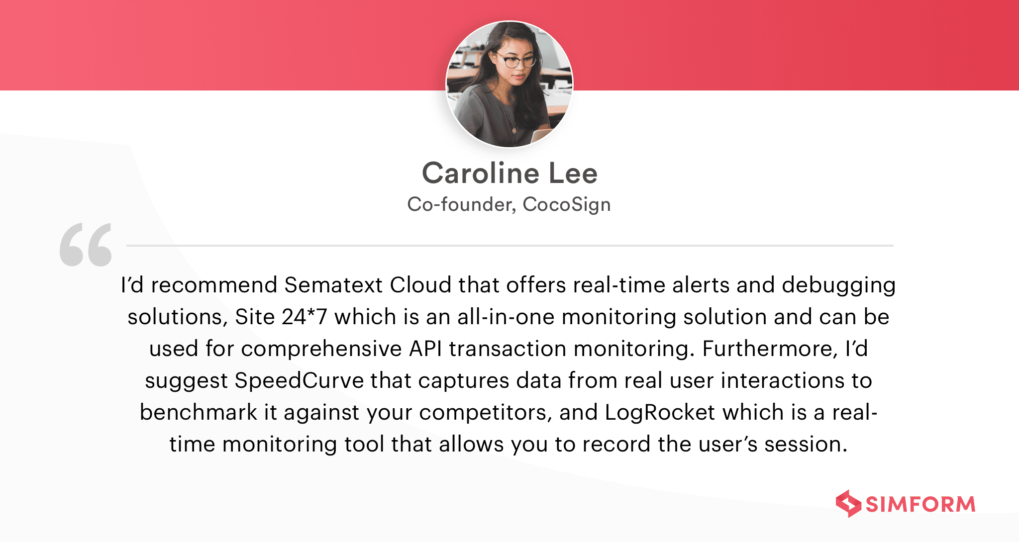 Caroline Lee on front-end monitoring tools