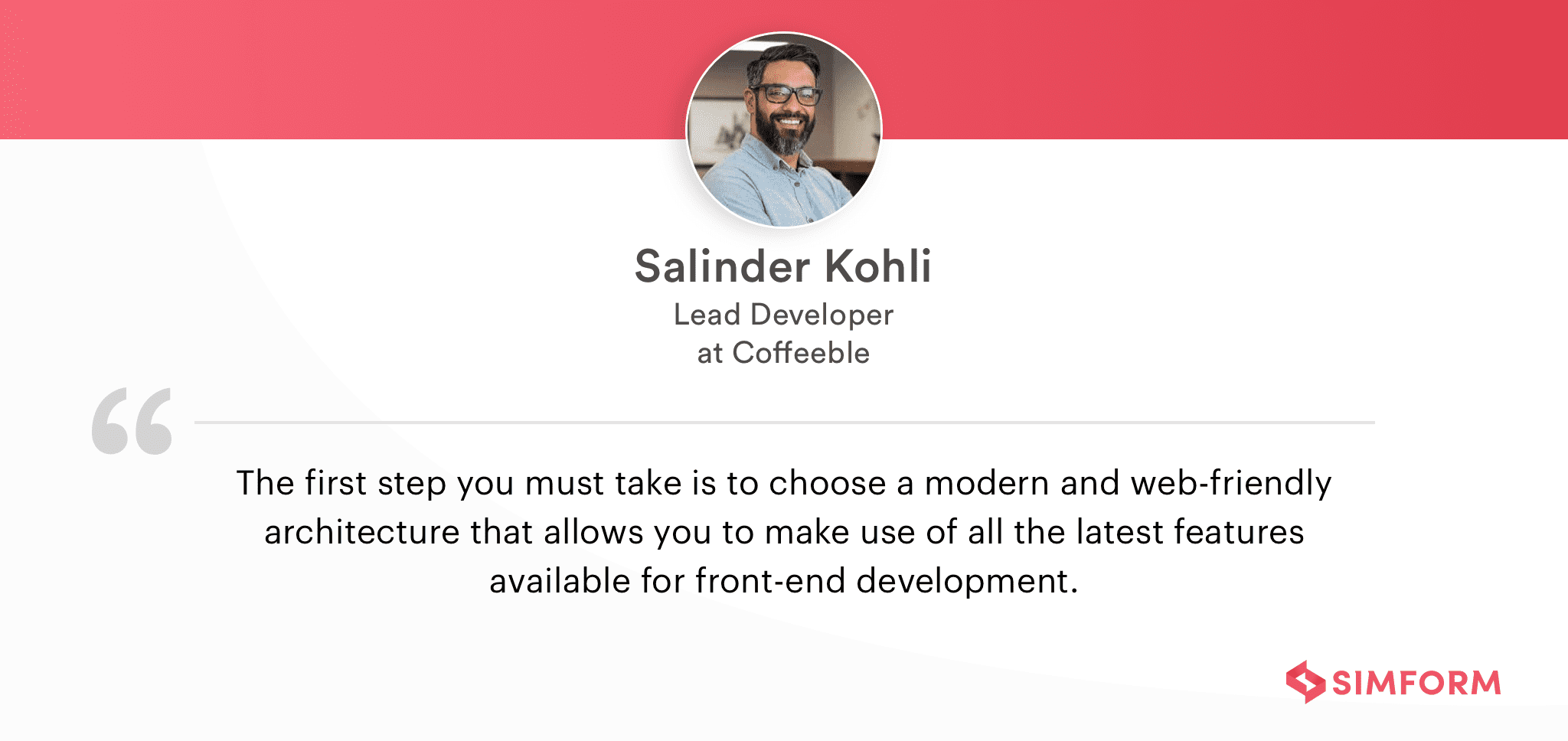 Salinder Kohli on front-end architecture