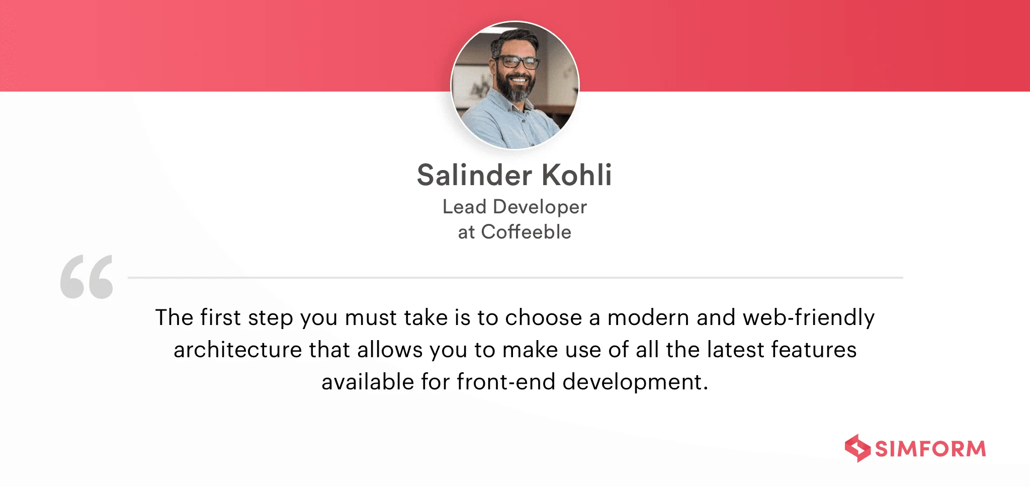 Salinder Kohli on front-end architecture