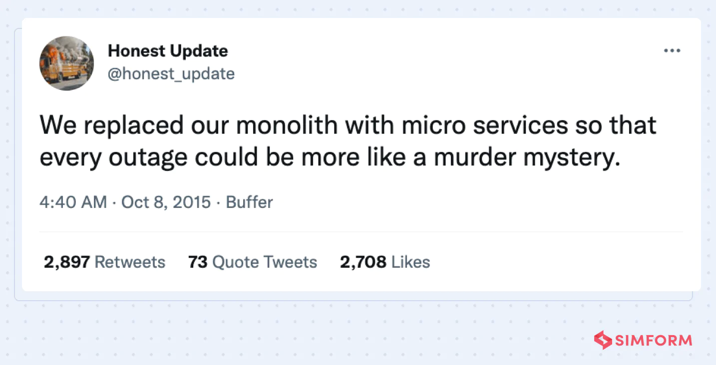Monolith To Microservices Tweet
