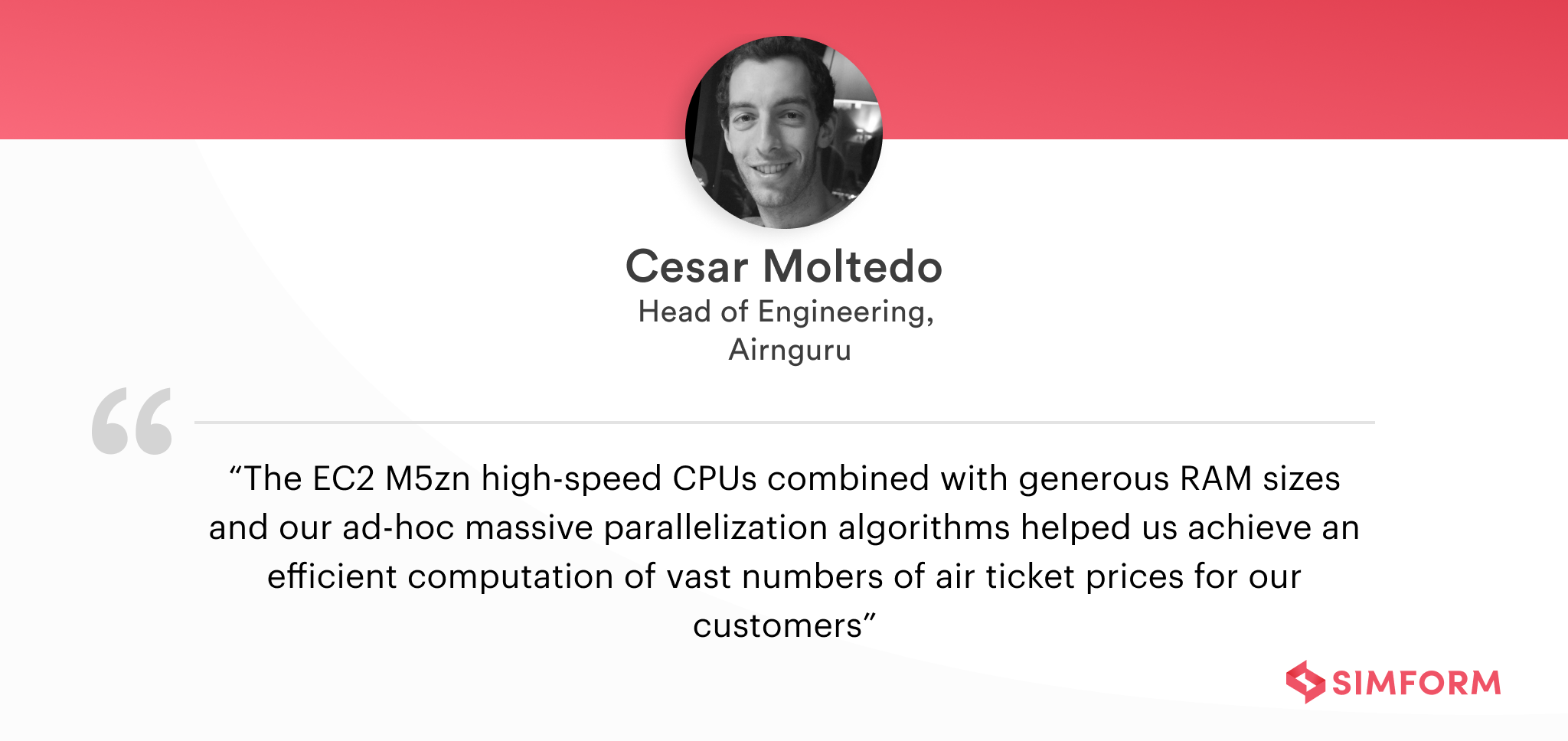 Cesar Moltedo quote AWS EC2 instance Airnguru