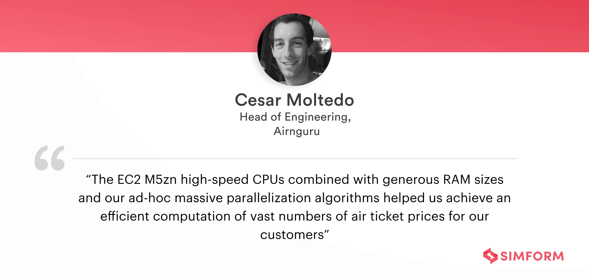 Cesar Moltedo quote AWS EC2 instance Airnguru