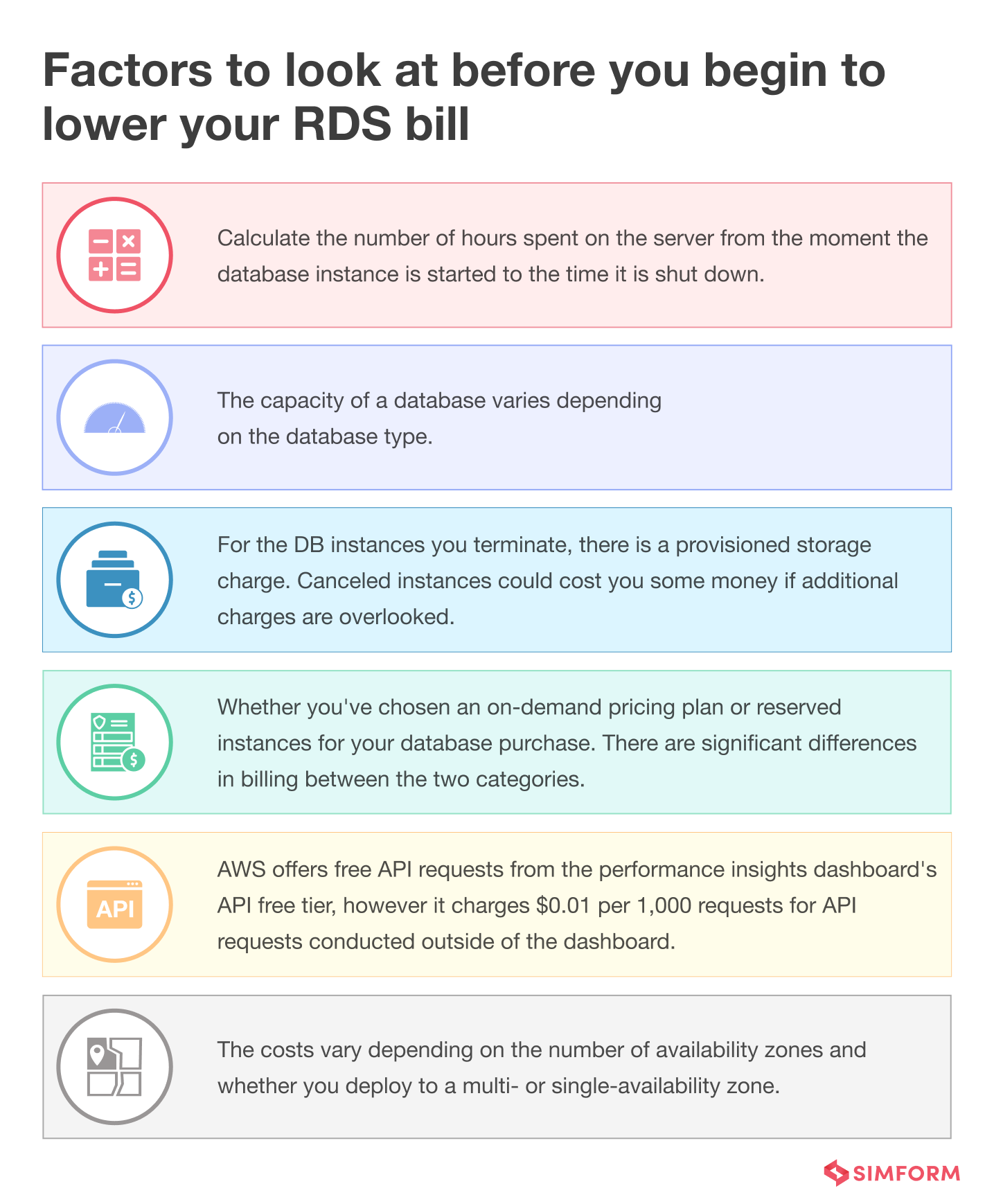 aws rds pricing cost factors