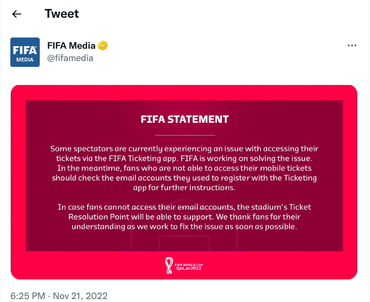 FIFA Media Tweet
