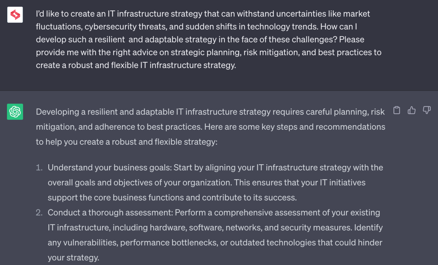 CTO Infrastructure Strategy ChatGPT