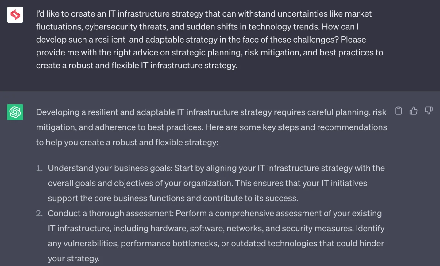 CTO Infrastructure Strategy ChatGPT
