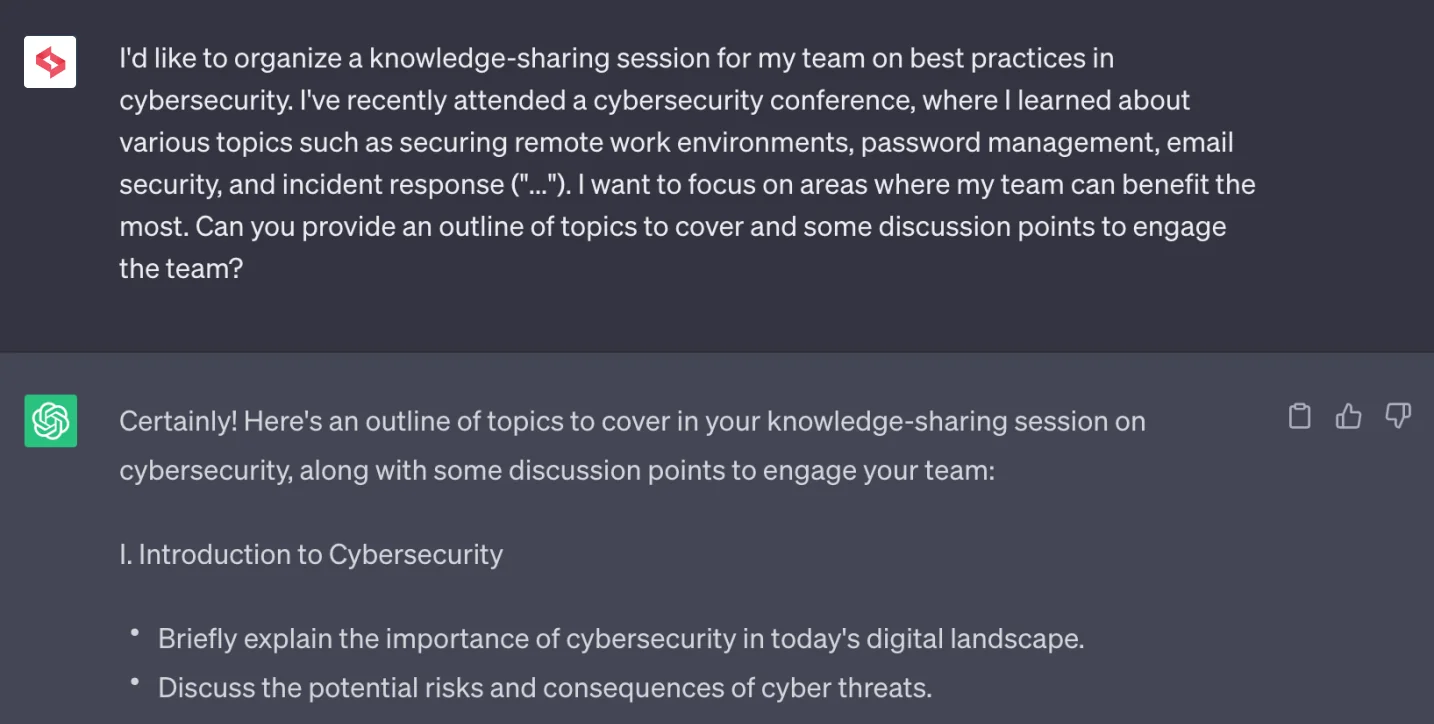 CTO Knowledge Sharing ChatGPT