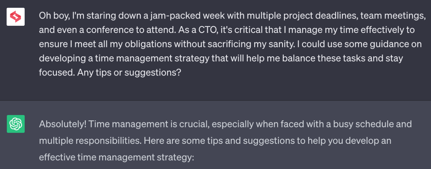 CTO Time Management ChatGPT